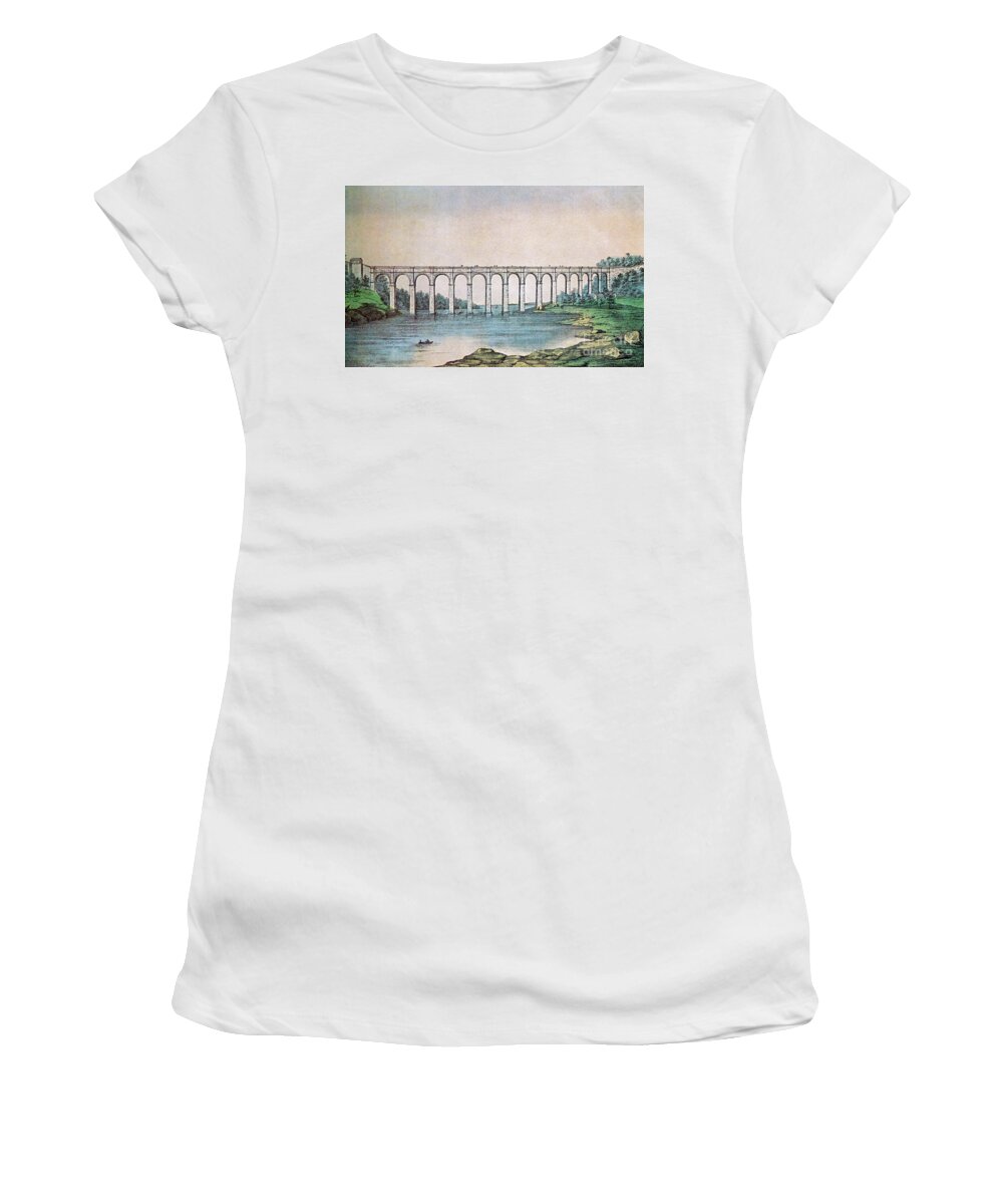 Architecture Women's T-Shirt featuring the photograph High Bridge, New York, 19th Century by Photo Researchers