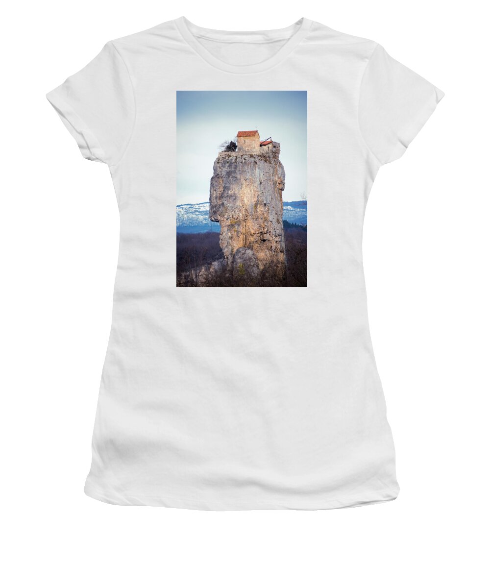 Katskhi Women's T-Shirt featuring the photograph High up in the sky by Svetlana Sewell
