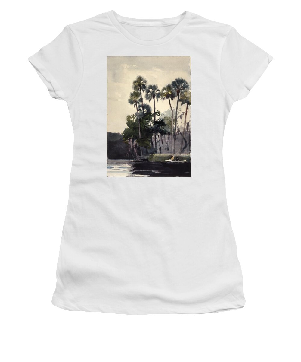 Winslow Homer (american Women's T-Shirt featuring the painting Homosassa River by MotionAge Designs