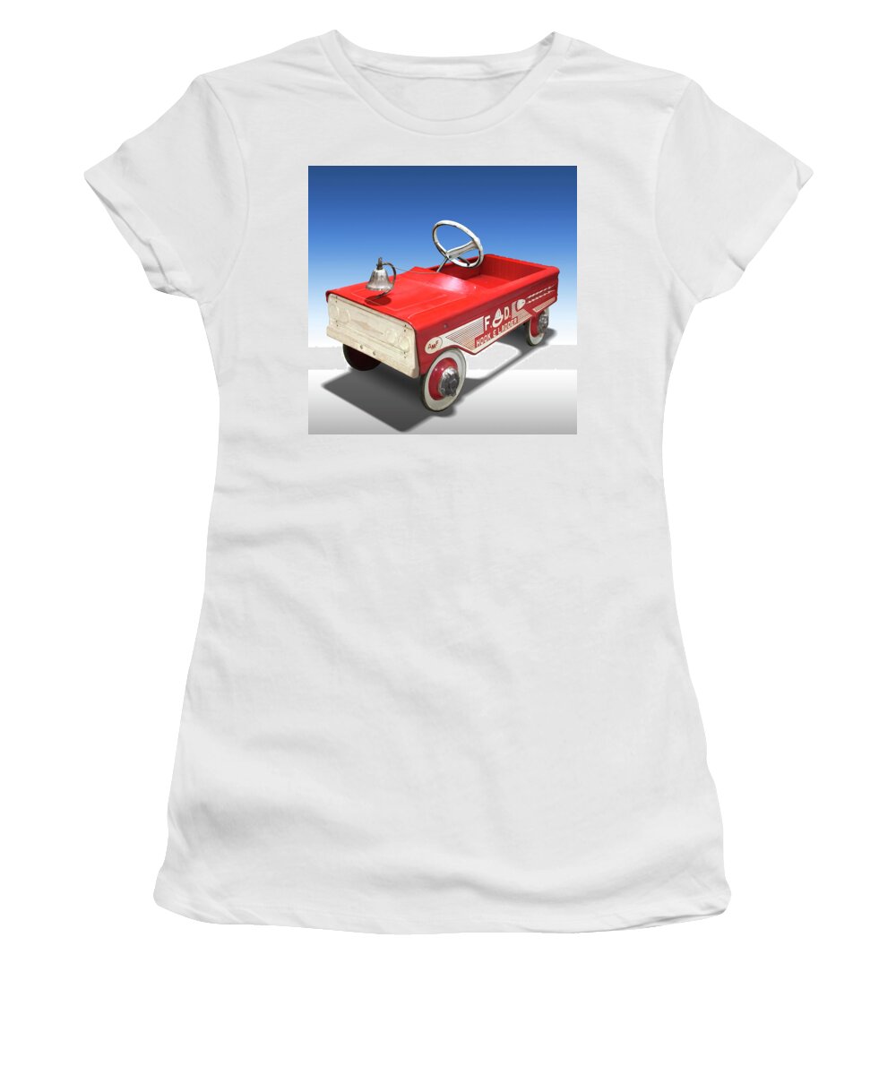 Peddle Car Women's T-Shirt featuring the photograph Hook and Ladder Peddle Car by Mike McGlothlen