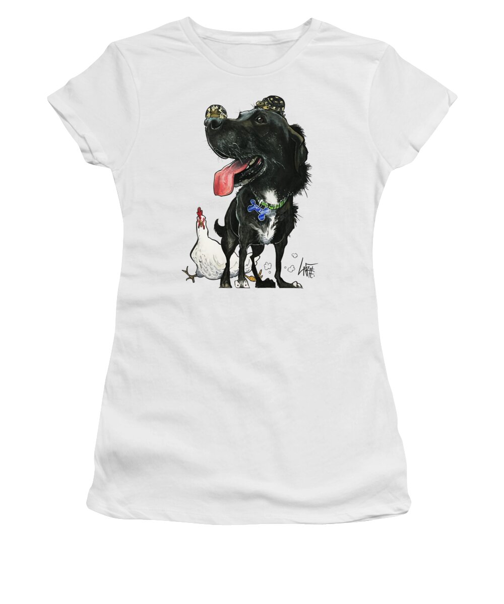 Mutt Women's T-Shirt featuring the drawing Howard 3759 by Canine Caricatures By John LaFree