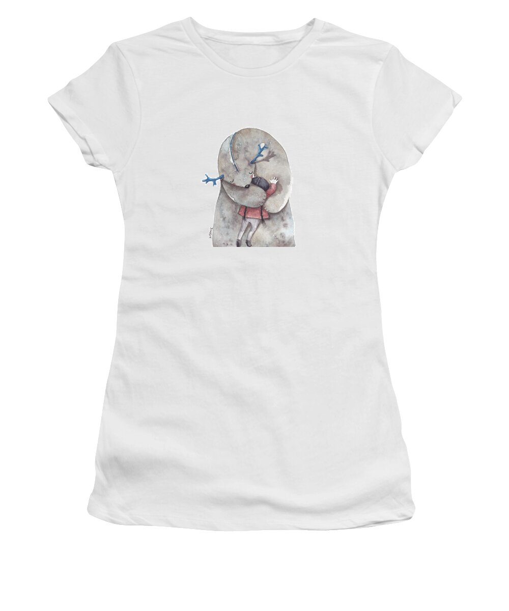 Art Women's T-Shirt featuring the painting Hug me by Soosh 