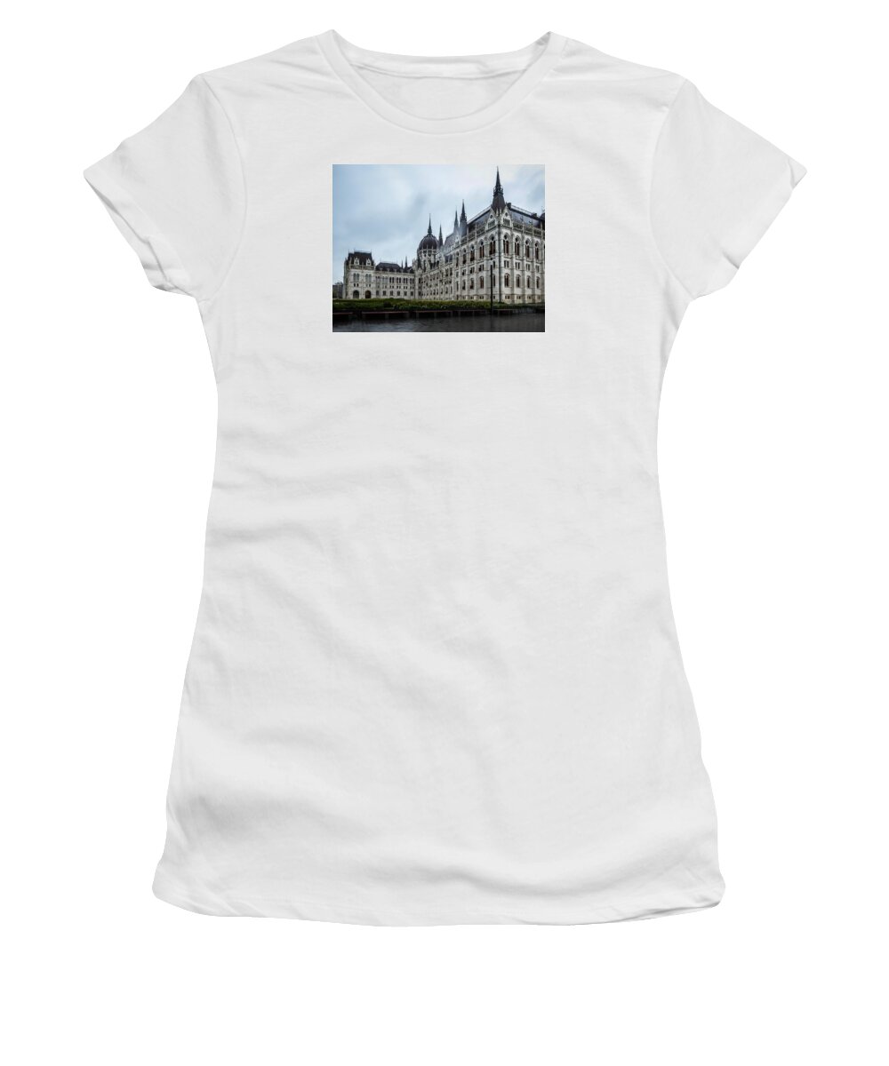 Parliament Women's T-Shirt featuring the photograph Hungarian Parliament Budapest by Pamela Newcomb