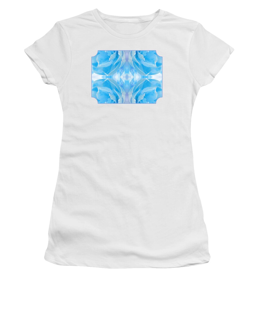 Turquoise Flowers Women's T-Shirt featuring the photograph Ice Cool Blue by Gill Billington