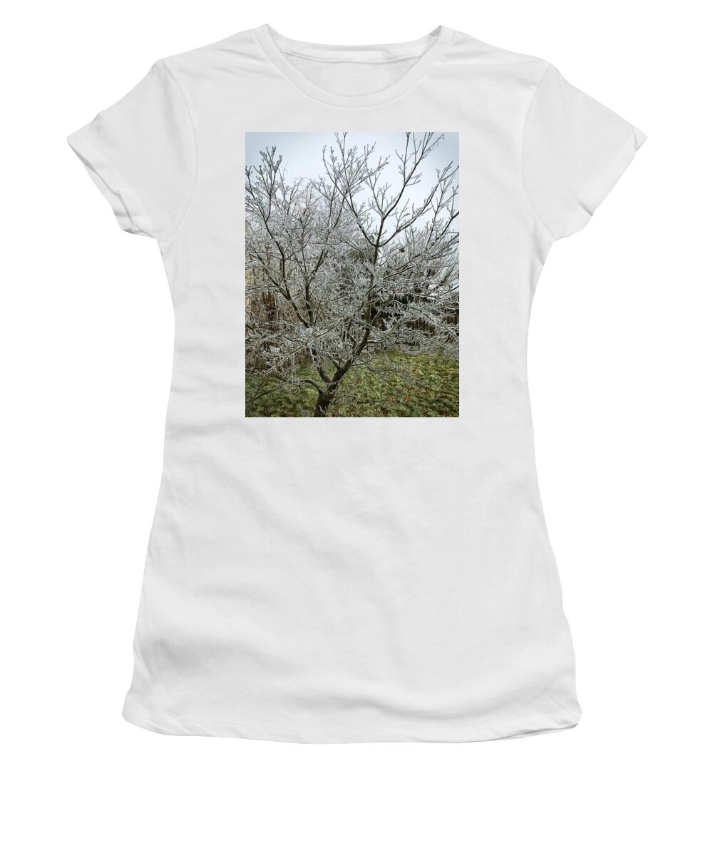 Ice Women's T-Shirt featuring the photograph Ice Storm by Chris Montcalmo