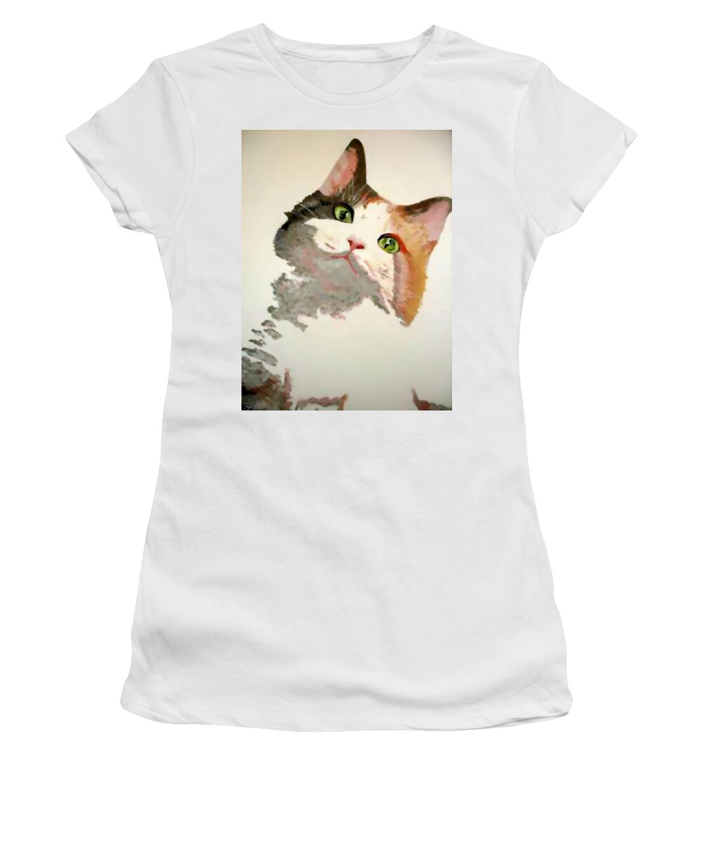 Animal Women's T-Shirt featuring the painting I'm All Ears by Taiche Acrylic Art
