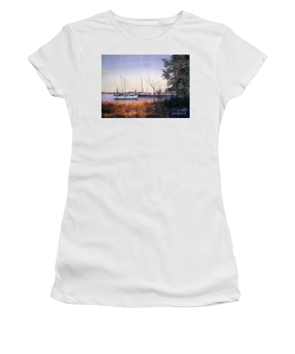 Landscape Women's T-Shirt featuring the painting In for the Night by Shirley Braithwaite Hunt