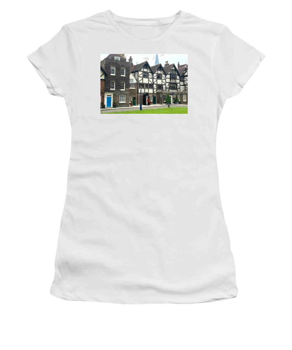 Tower Of London Women's T-Shirt featuring the photograph In London by Nancy Ann Healy