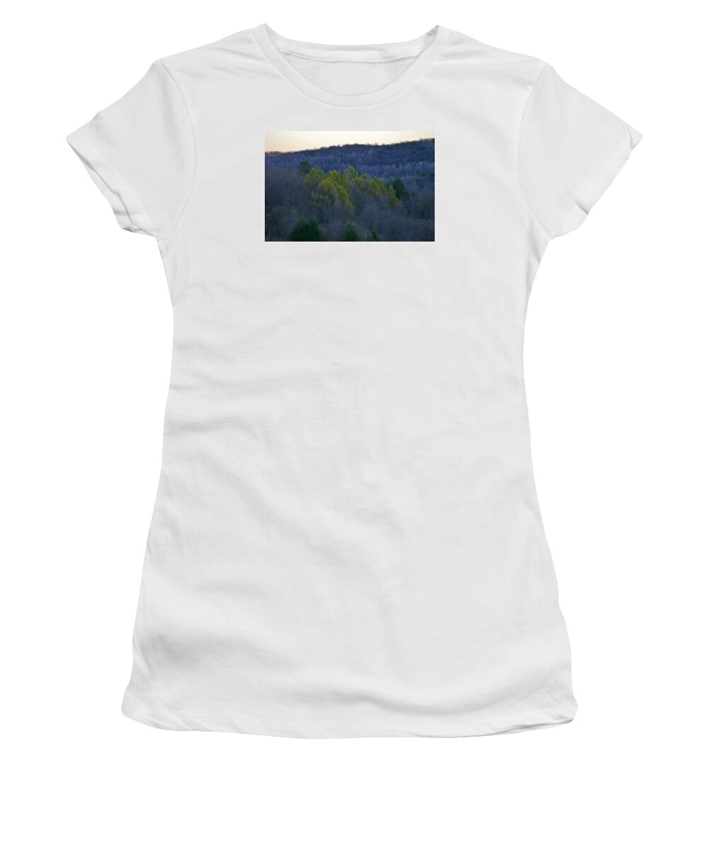 Trees Women's T-Shirt featuring the photograph In The Evergreens by Krys Whitney