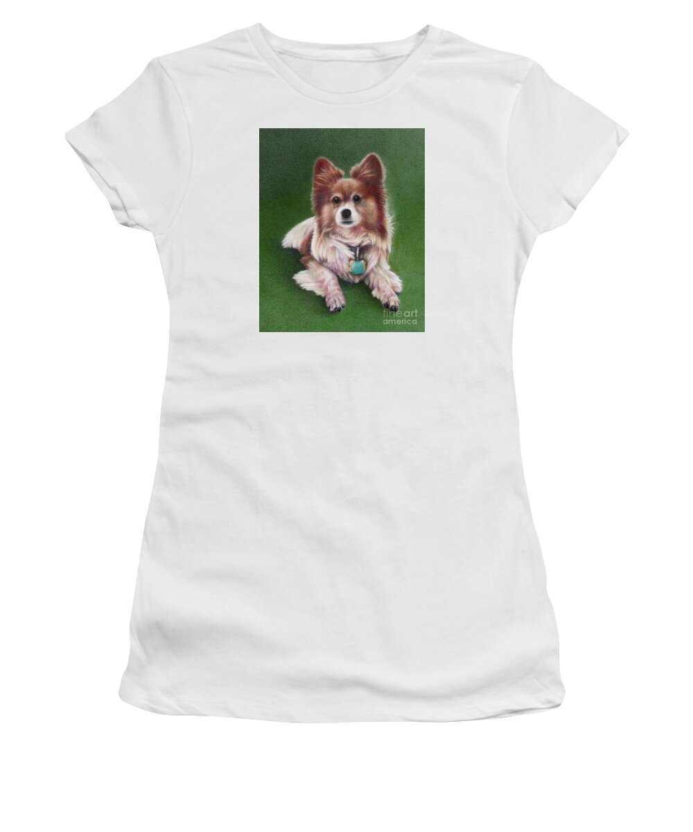 Dog Women's T-Shirt featuring the painting Innocence by Pamela Clements