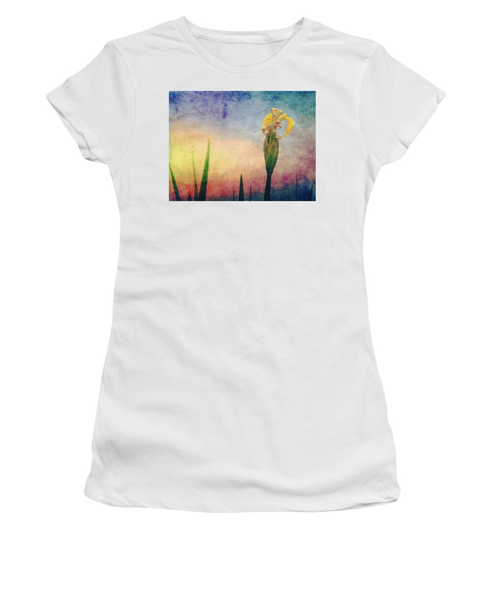 Iris Women's T-Shirt featuring the digital art Iris Twilight by Kevyn Bashore