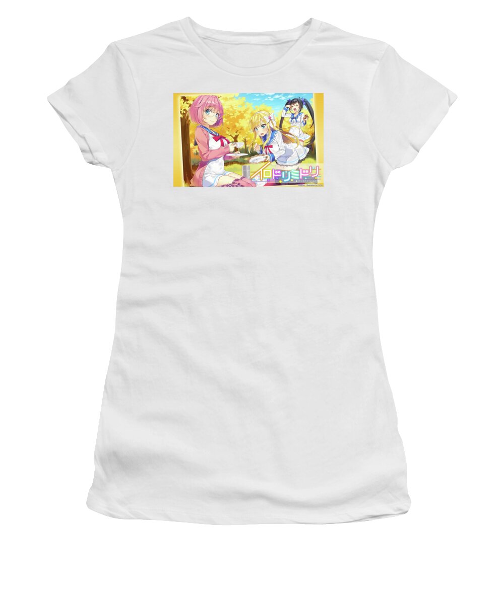 Irodori Midori Women's T-Shirt featuring the digital art Irodori Midori by Super Lovely