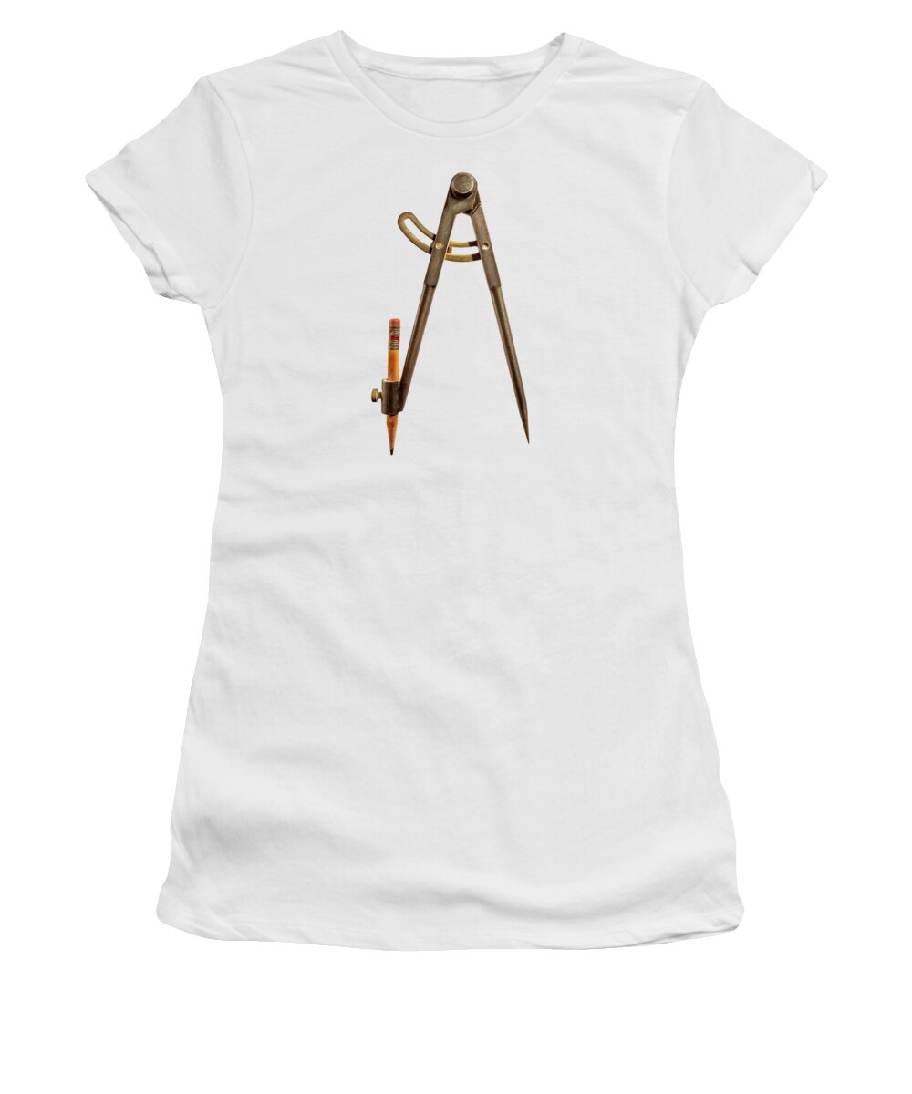 Industry Women's T-Shirt featuring the photograph Iron Compass Back Split Color Paper by YoPedro