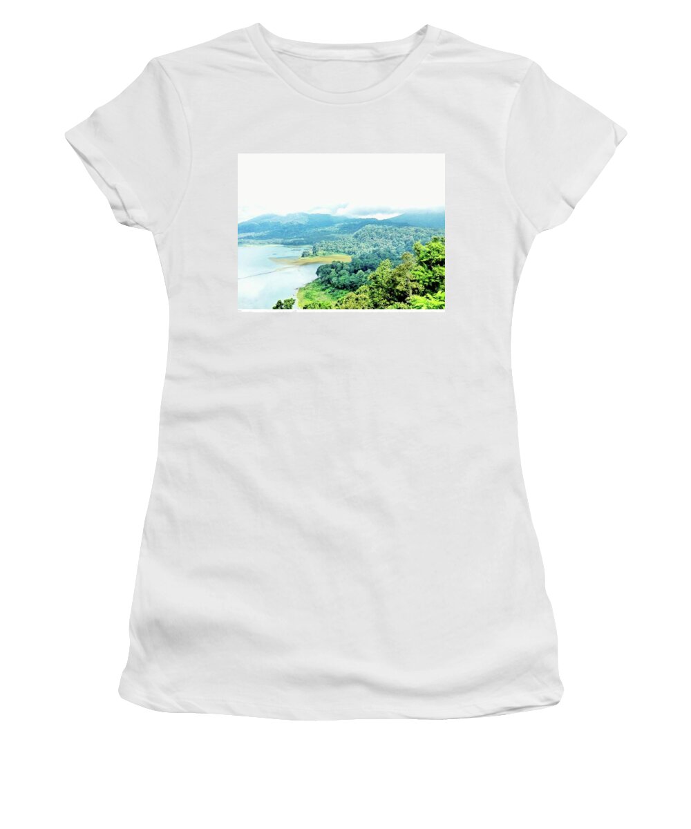 Bedugul Women's T-Shirt featuring the photograph Bedugul - Bali by Loly Lucious