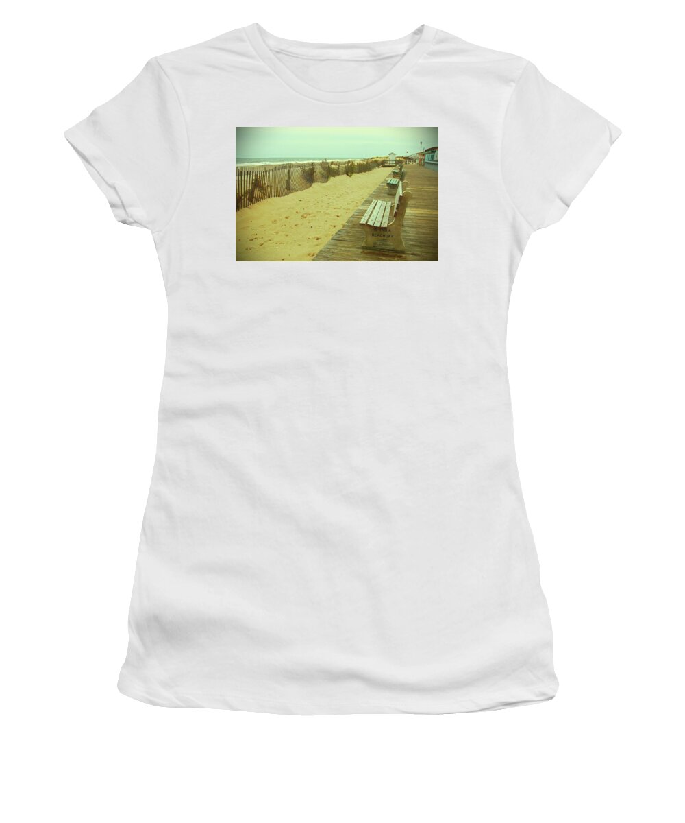 Jersey Shore Women's T-Shirt featuring the photograph Is This A Beach Day - Jersey Shore by Angie Tirado