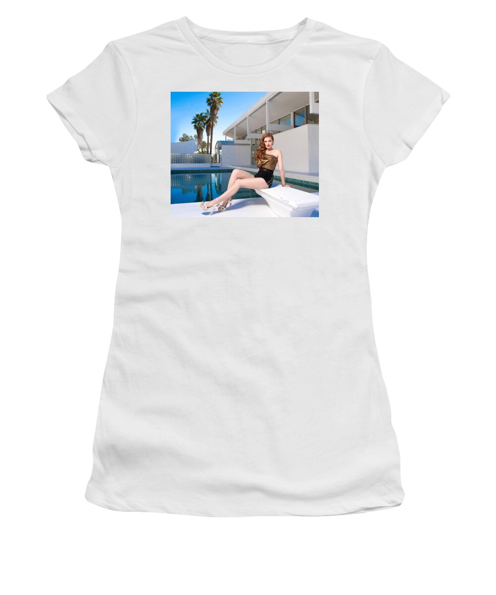 Isla Fisher Women's T-Shirt featuring the digital art Isla Fisher by Maye Loeser