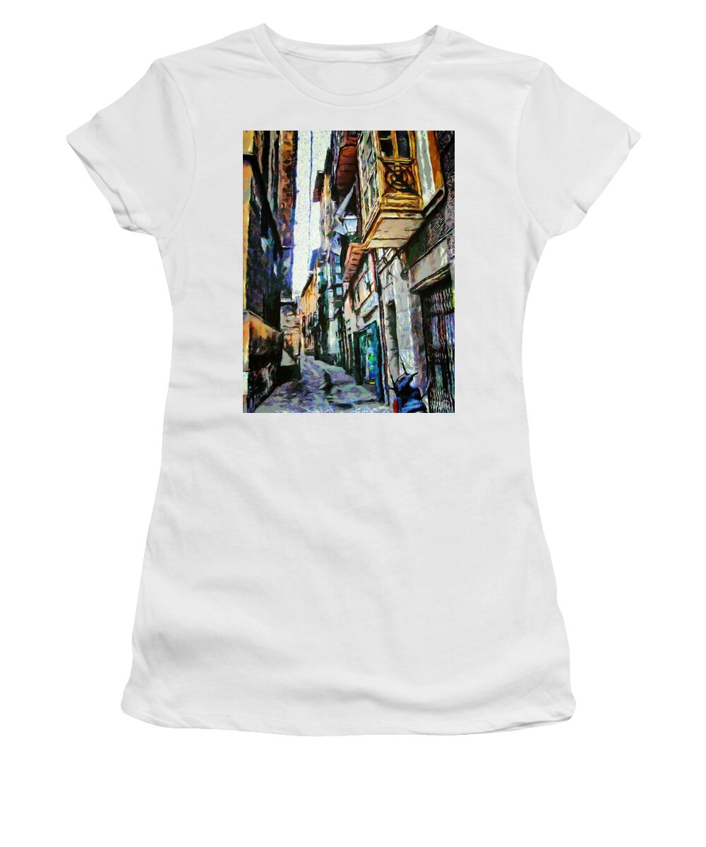 Urban Women's T-Shirt featuring the digital art Italian street by Gun Legler