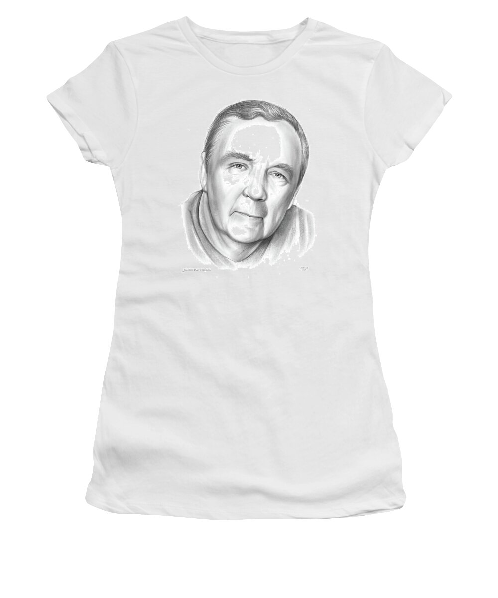 James Patterson Women's T-Shirt featuring the drawing James Patterson by Greg Joens