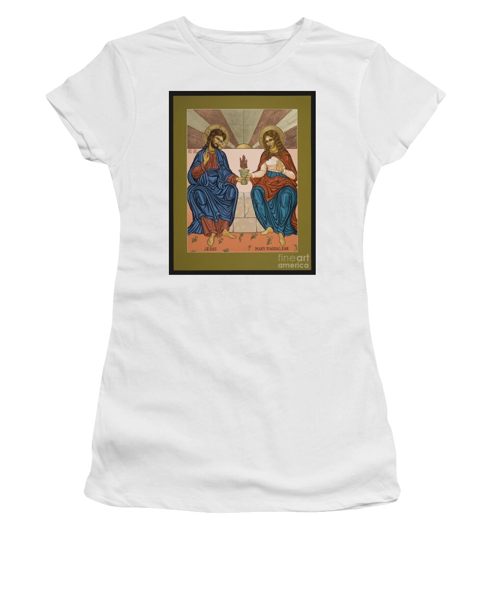 Jesus And Mary Magdalene Women's T-Shirt featuring the painting Jesus and Mary Magdalene - LWJAM by Lewis Williams OFS