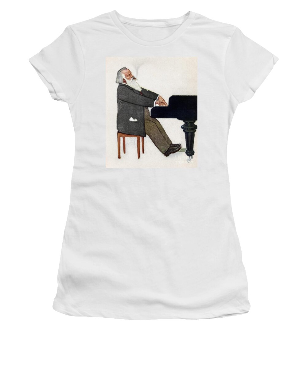 19th Century Women's T-Shirt featuring the painting Johannes Brahms by Willy von Becherath
