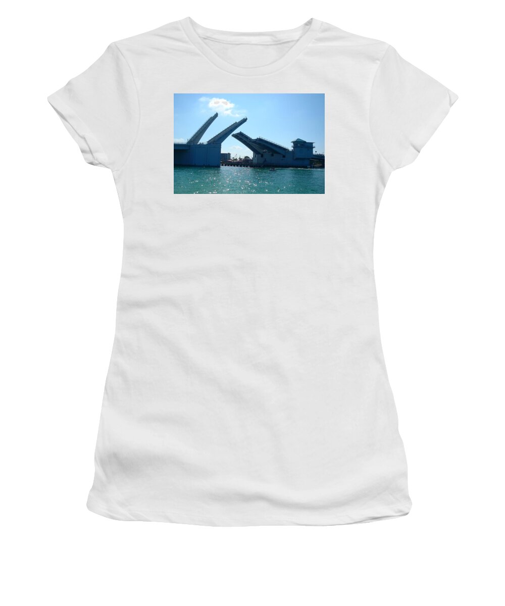 John's Pass Women's T-Shirt featuring the photograph John's Pass Bridge by Julie Pappas