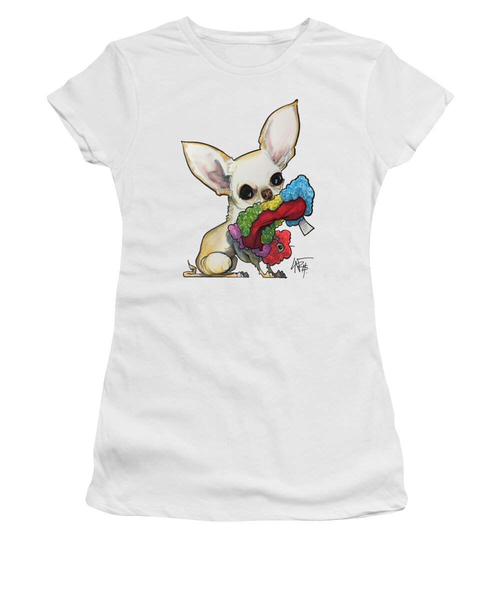 Pet Portrait Women's T-Shirt featuring the drawing Johnson 3331 by Canine Caricatures By John LaFree