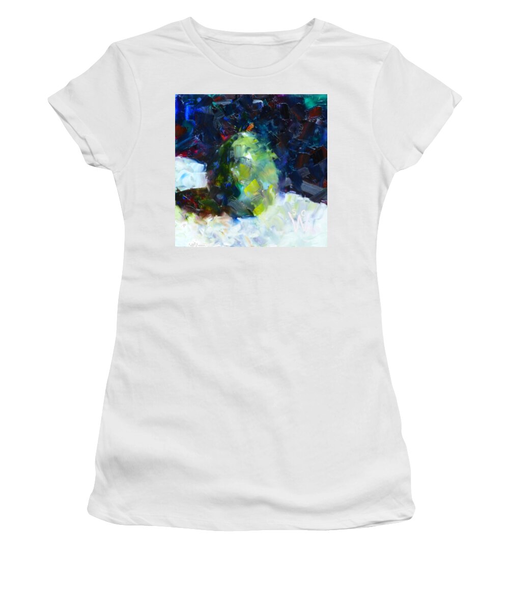 Still Life Women's T-Shirt featuring the painting Juicy D'Anjou by Susan Woodward