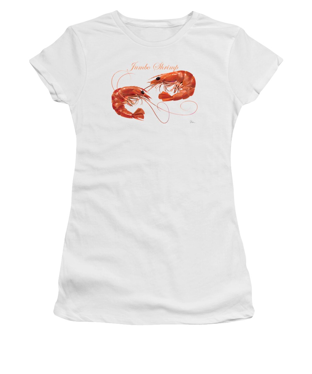 Fish Women's T-Shirt featuring the digital art Jumbo Shrimp by Trevor Irvin