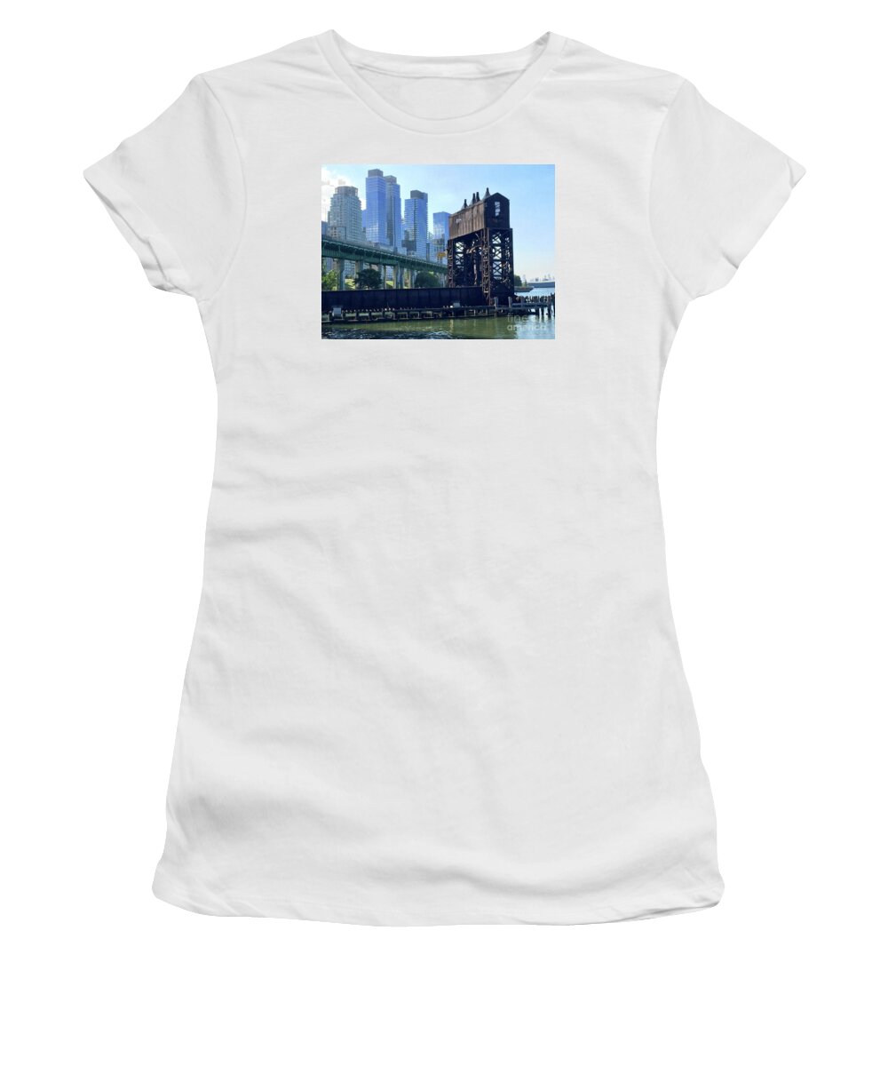 Buildings Women's T-Shirt featuring the photograph Juxtaposition by Beth Saffer