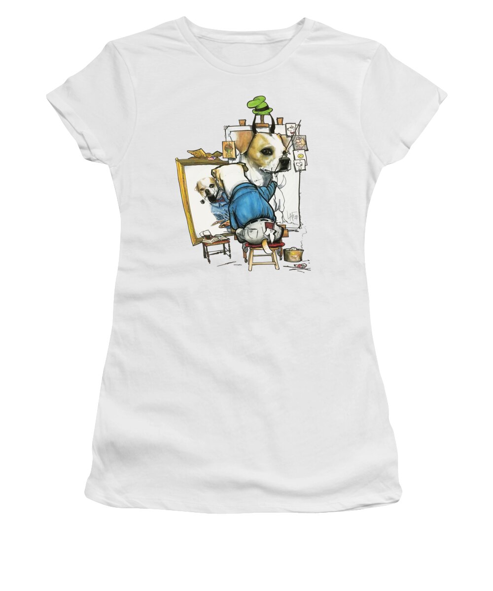 Terrier Women's T-Shirt featuring the drawing Kadel 3904 by Canine Caricatures By John LaFree