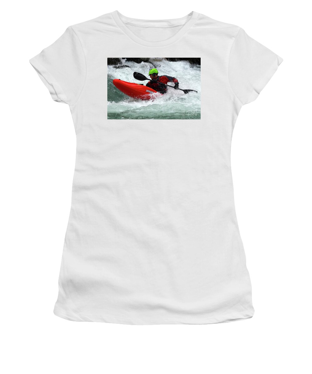 Kayak Women's T-Shirt featuring the photograph Kayaking Magic Of Water 10 by Bob Christopher