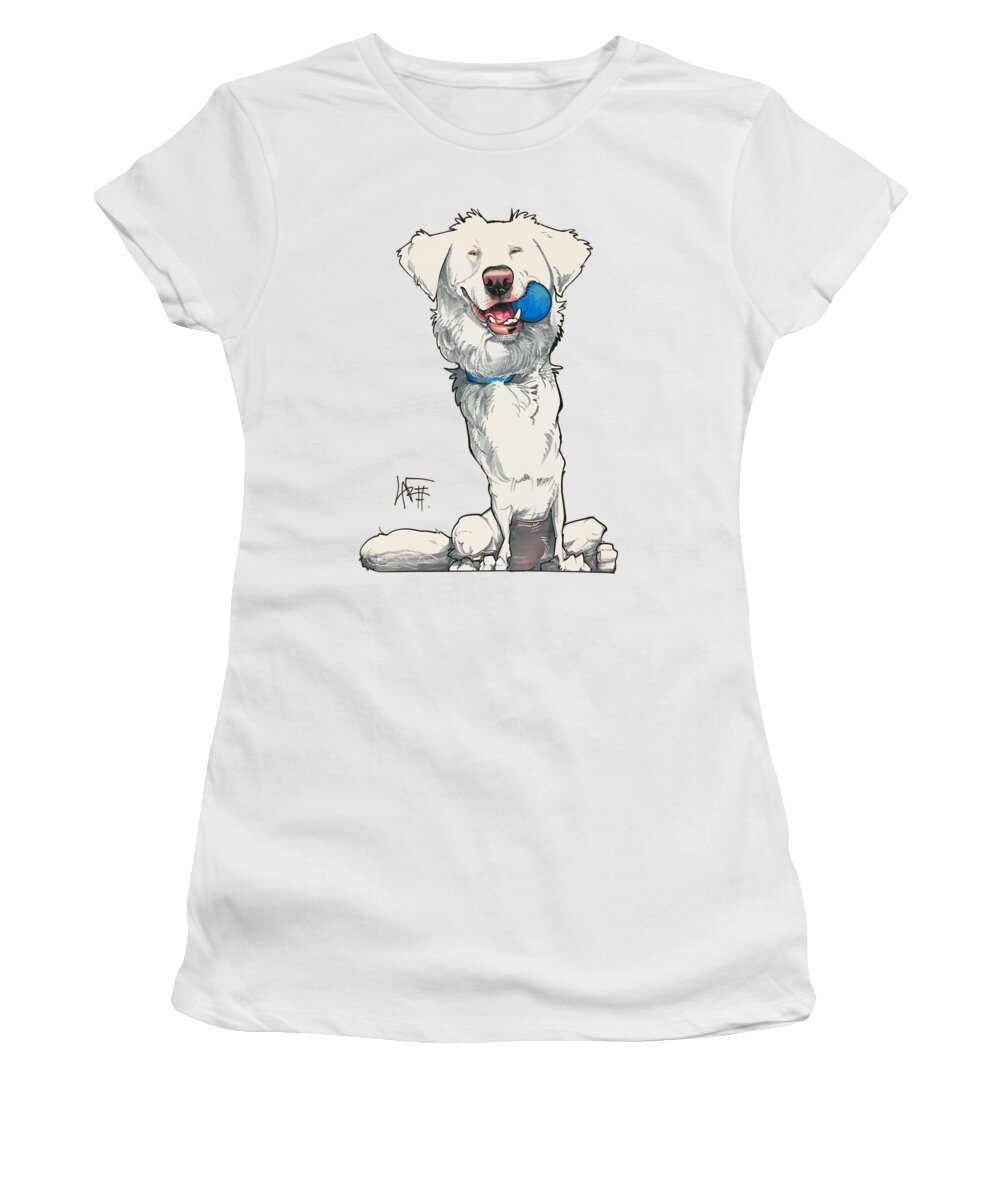 Pet Portrait Women's T-Shirt featuring the drawing Keesbury 3308 by Canine Caricatures By John LaFree
