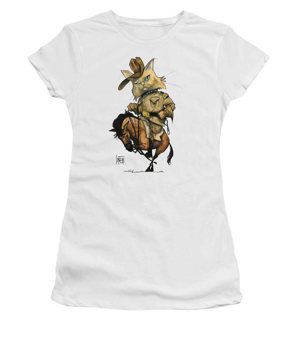 Pet Portrait Women's T-Shirt featuring the drawing Kelly 3124 by Canine Caricatures By John LaFree