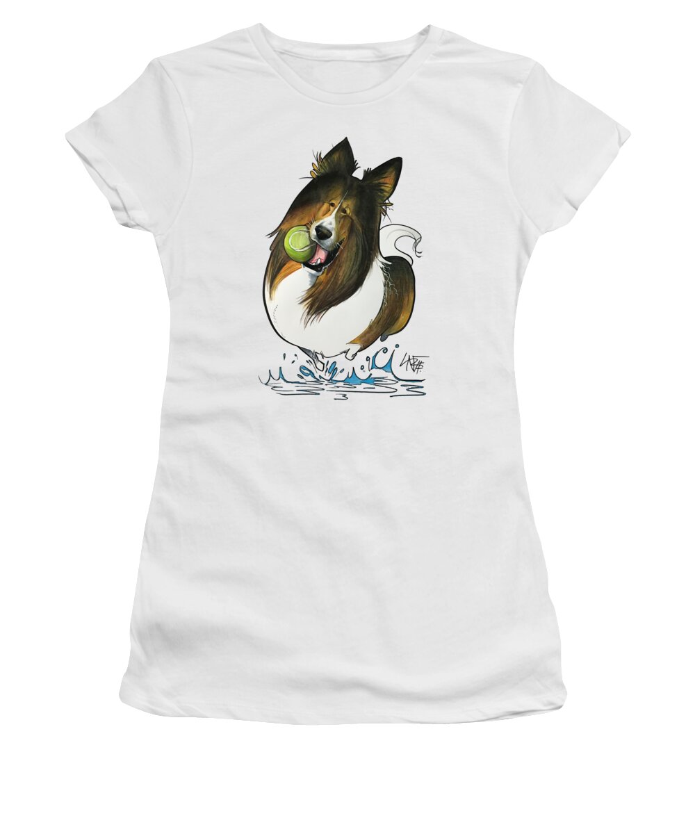 Pet Portrait Women's T-Shirt featuring the drawing Kissel 3375 by John LaFree