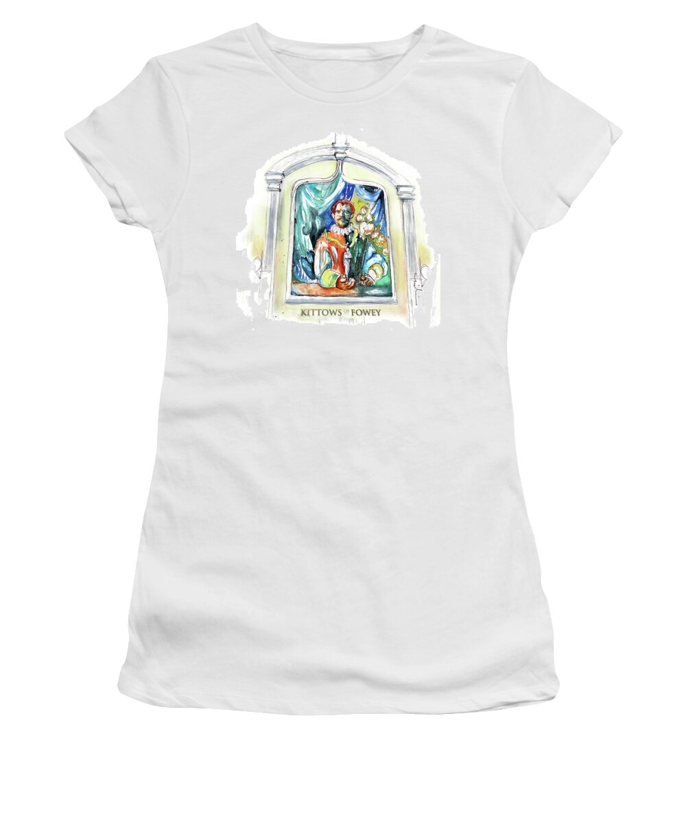 Travel Women's T-Shirt featuring the painting Kittows Of Fowey by Miki De Goodaboom