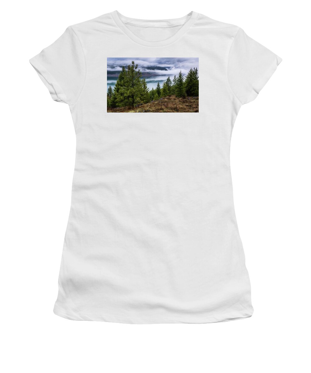 Kootenai Women's T-Shirt featuring the photograph Kootenai Fog by Gary Migues