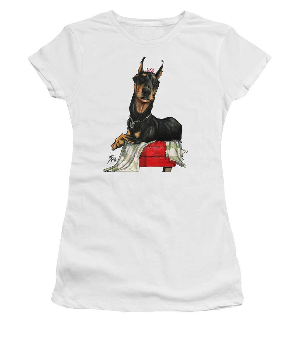 Kramer Women's T-Shirt featuring the drawing Kramer 3953 by Canine Caricatures By John LaFree