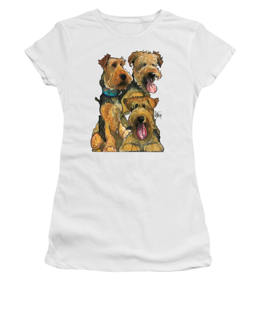 Pet Portrait Women's T-Shirt featuring the drawing Krivka 3093 by Canine Caricatures By John LaFree
