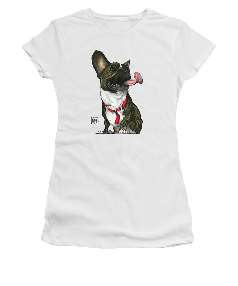 Pet Portrait Women's T-Shirt featuring the drawing Krohne 3188 by Canine Caricatures By John LaFree