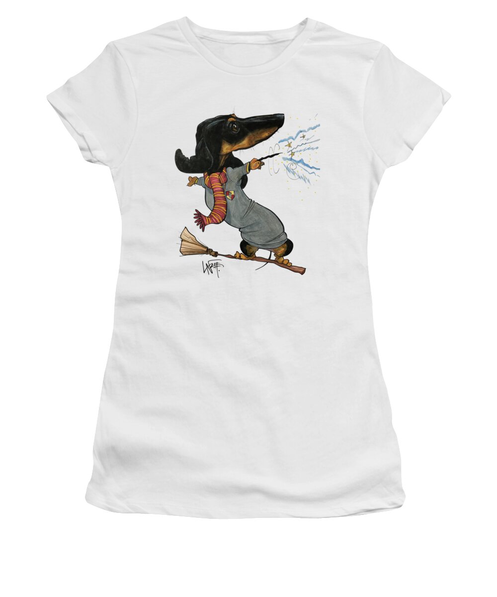 Dog Portrait Women's T-Shirt featuring the drawing Kusnierczak 3551 by Canine Caricatures By John LaFree