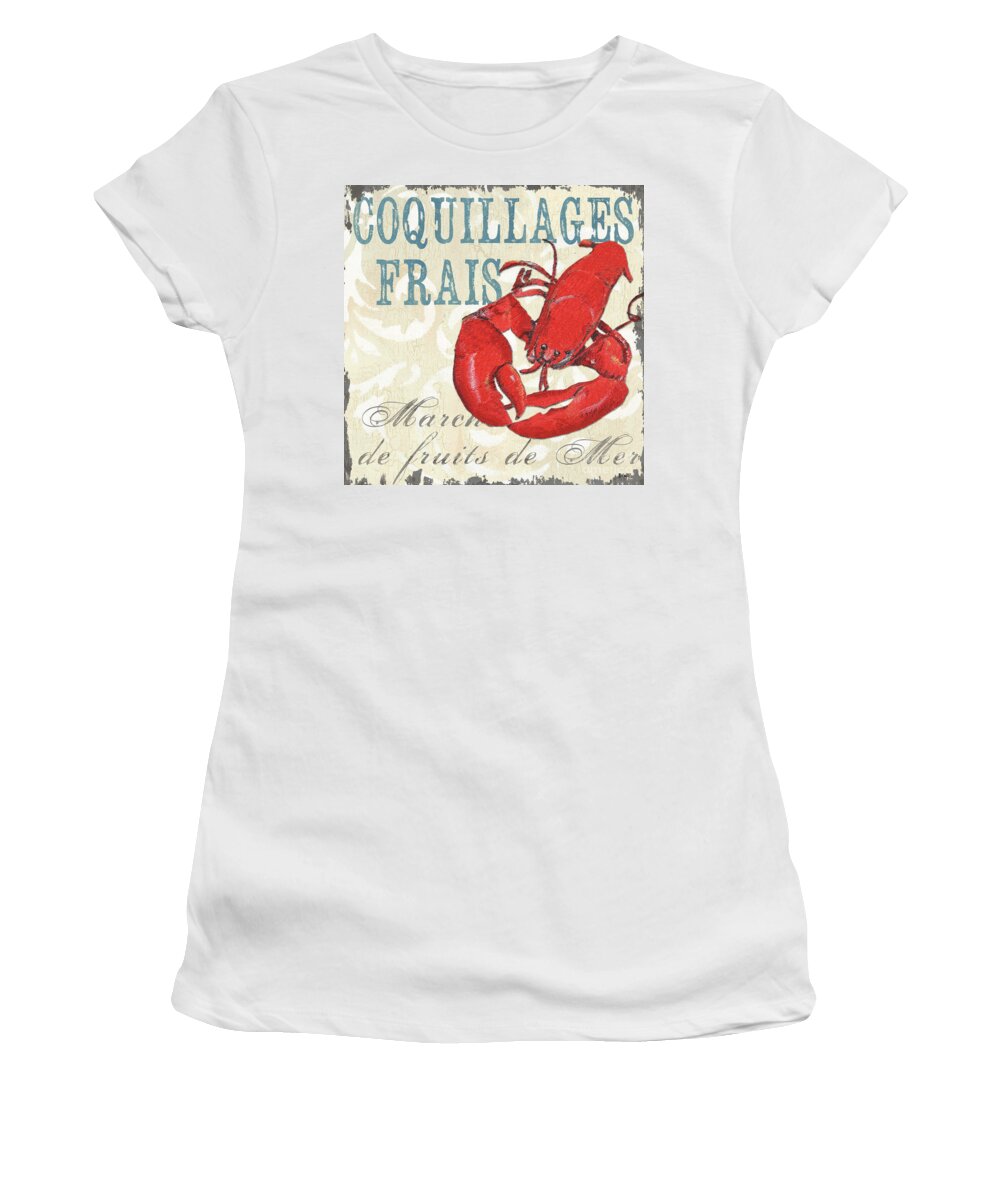Coastal Women's T-Shirt featuring the painting La Mer Shellfish 2 by Debbie DeWitt