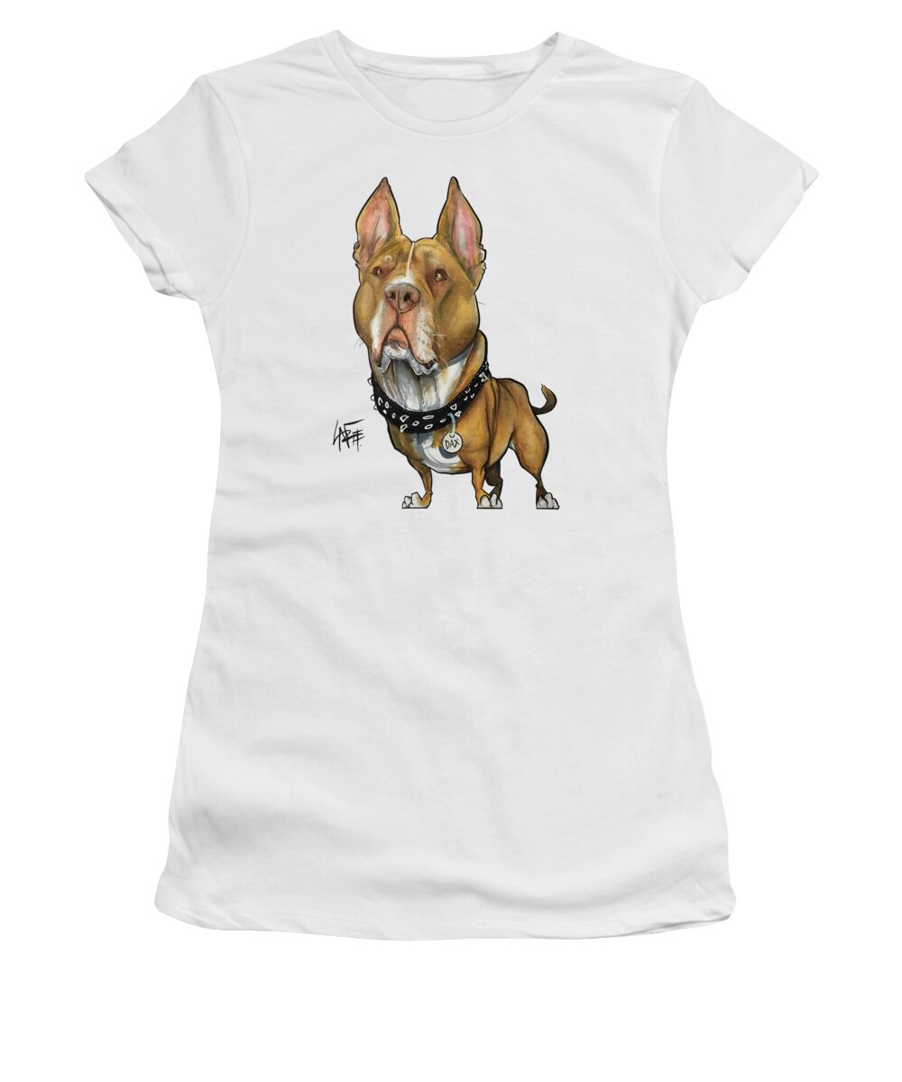 Pet Portrait Women's T-Shirt featuring the drawing Lainhart 3338 by Canine Caricatures By John LaFree