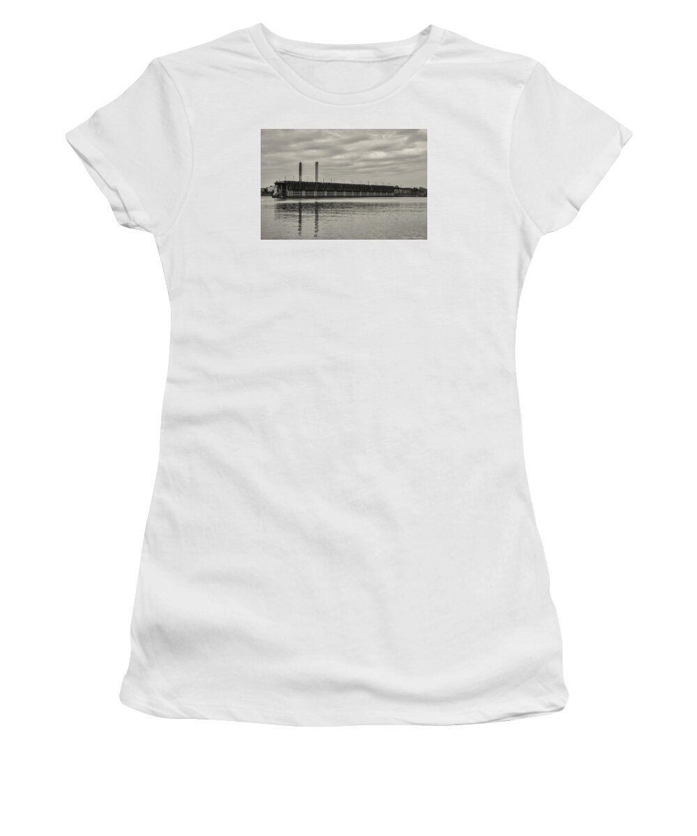  Women's T-Shirt featuring the photograph Lake Superior Oar Dock by Dan Hefle
