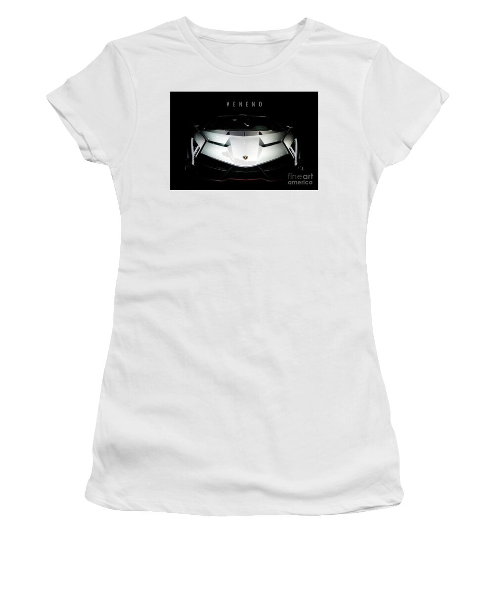 Lamborghini Women's T-Shirt featuring the digital art Lamborghini Veneno by Airpower Art