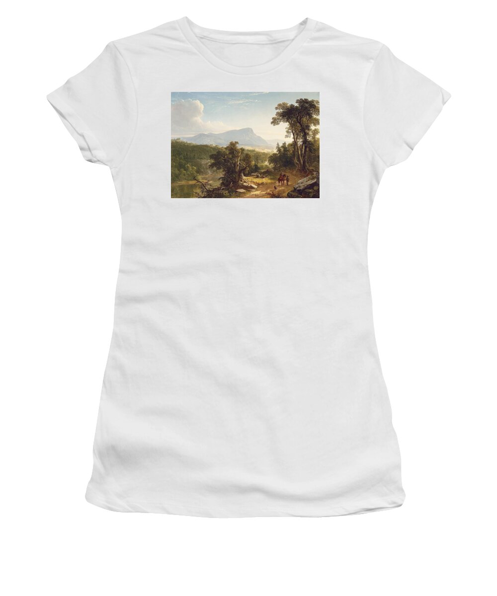 Asher Brown Durand Women's T-Shirt featuring the painting Landscape Composition by MotionAge Designs