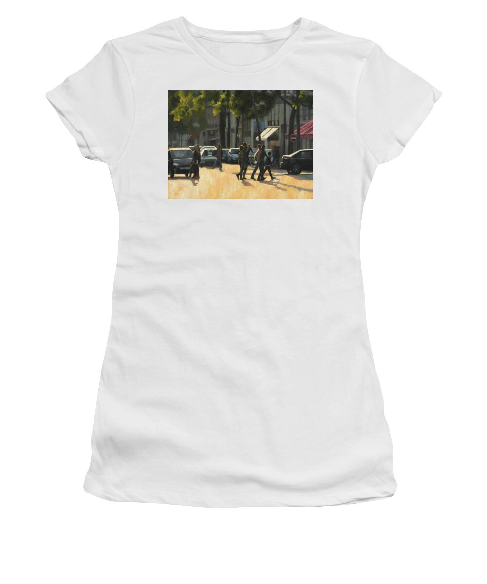 France Women's T-Shirt featuring the painting Latin Quarter two by Tate Hamilton