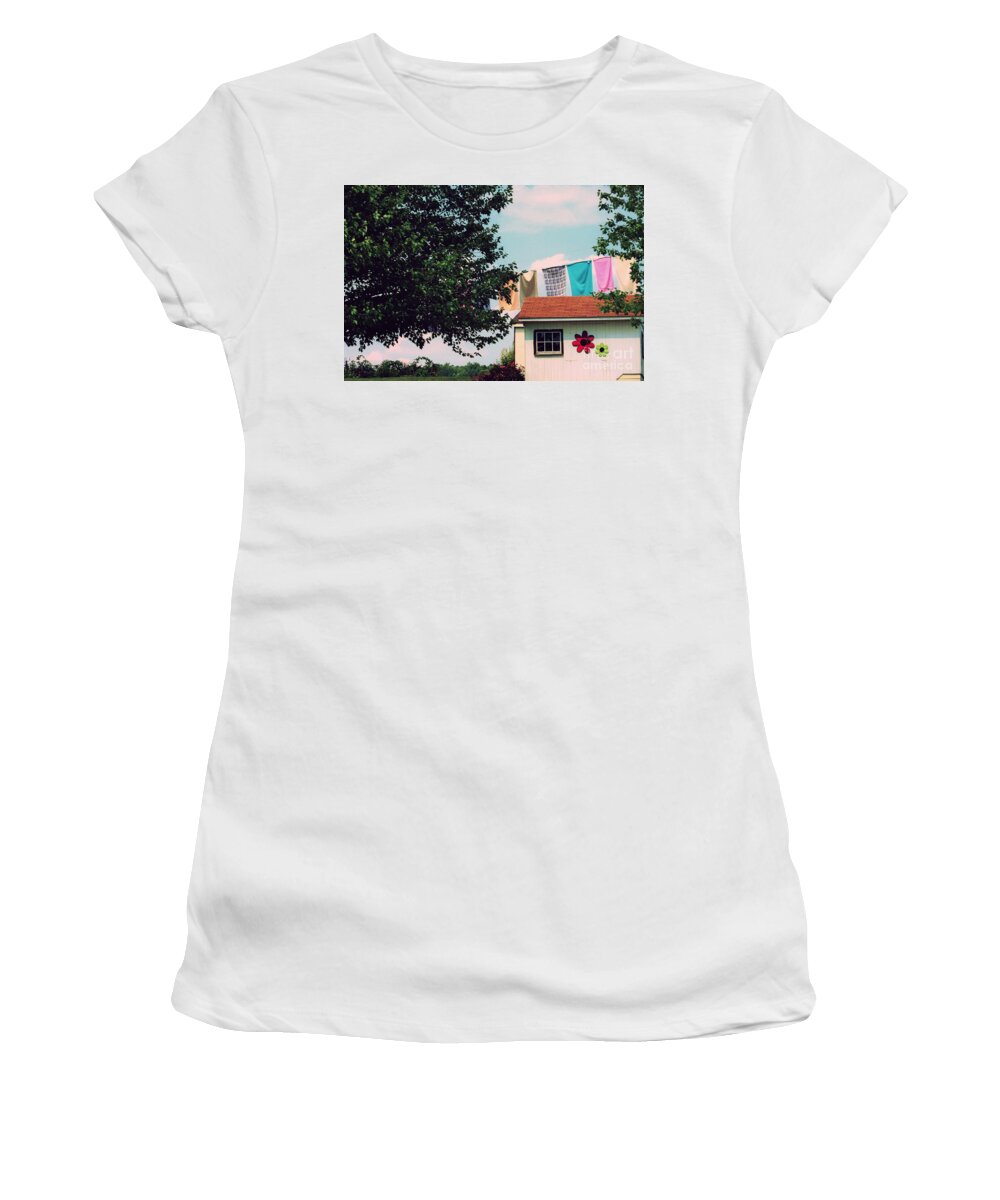 Laundry Women's T-Shirt featuring the photograph Laundry Day by Beth Ferris Sale