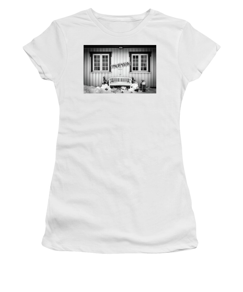 Lofoten Women's T-Shirt featuring the photograph Le Banc des Bisous by Philippe Sainte-Laudy