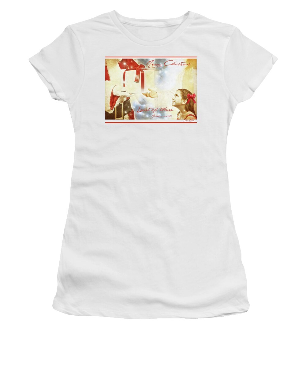 Jennifer Page Women's T-Shirt featuring the digital art Least of These by Jennifer Page