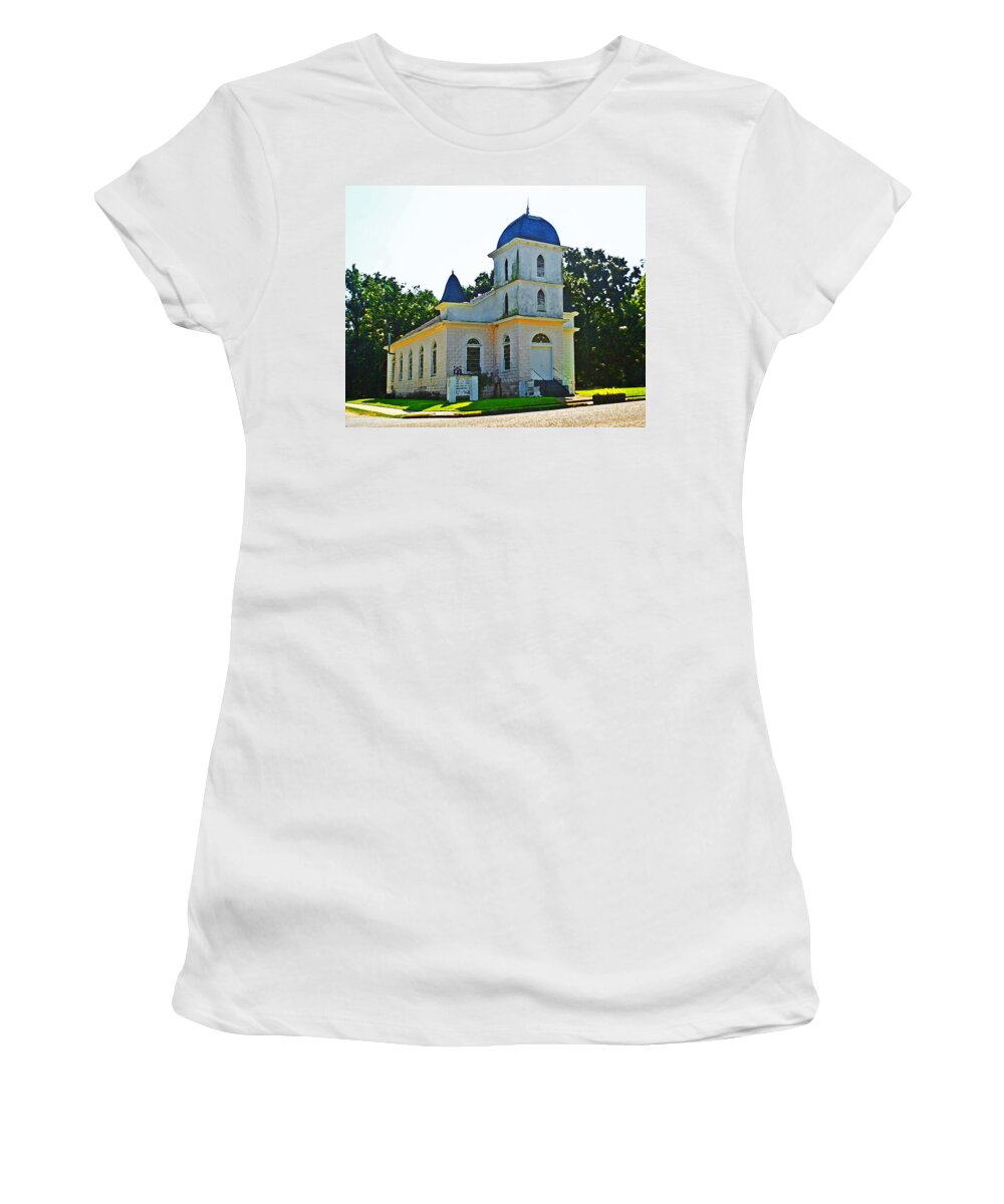 Mobile Women's T-Shirt featuring the digital art Lebanon Chapel by Michael Thomas